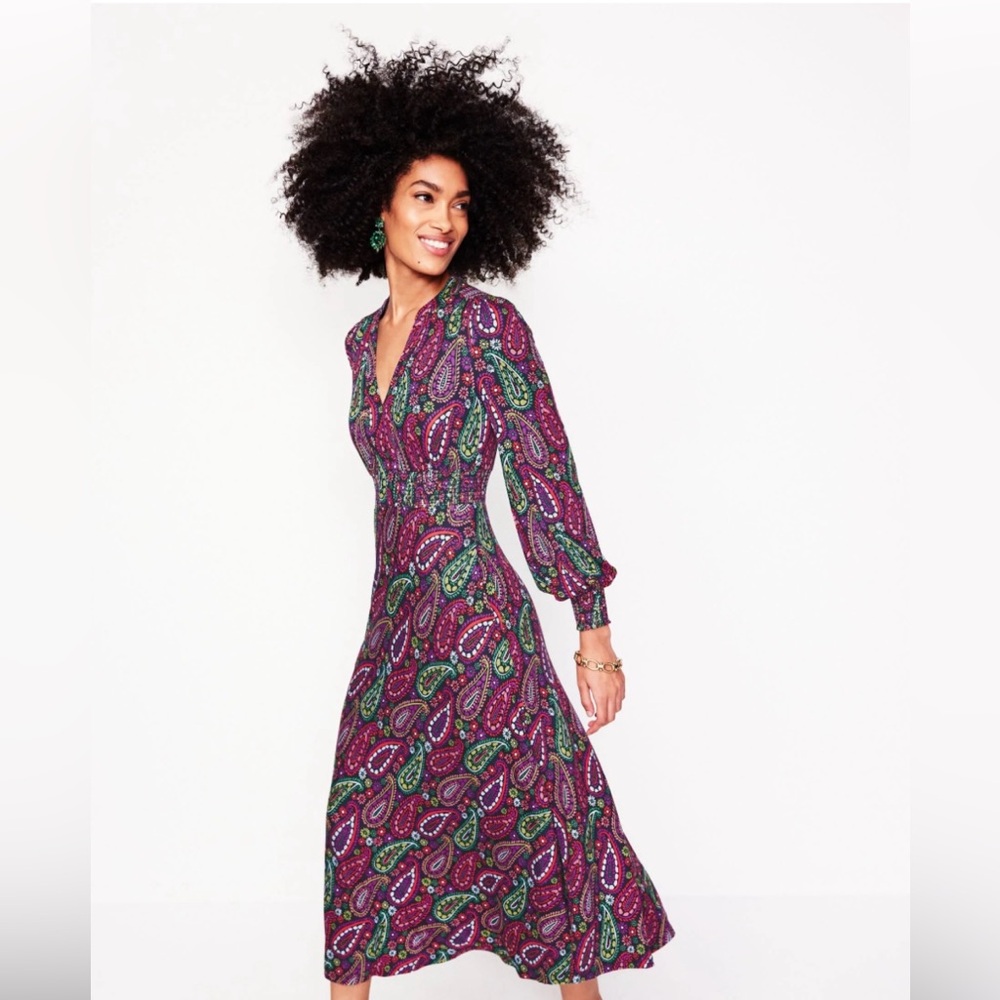 Boden Ivy Smocked Midi Dress